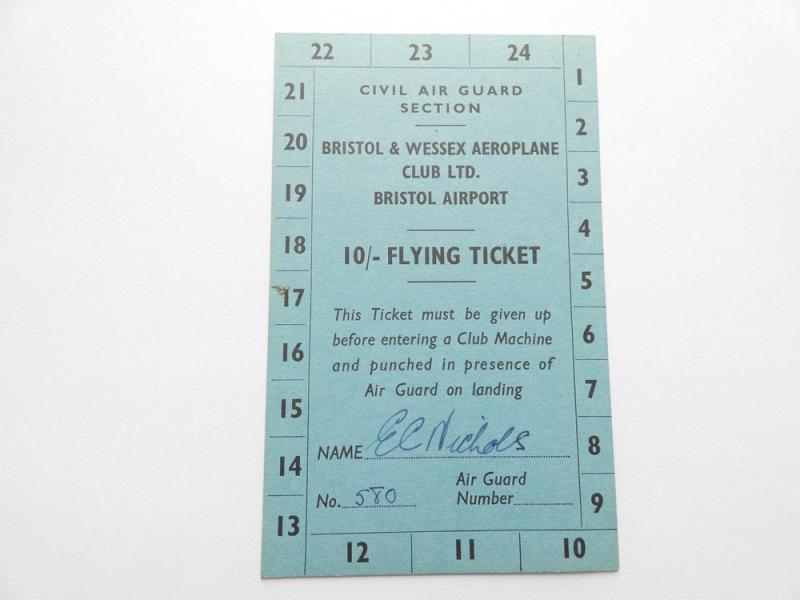 Civil Air Guard Flying Ticket.