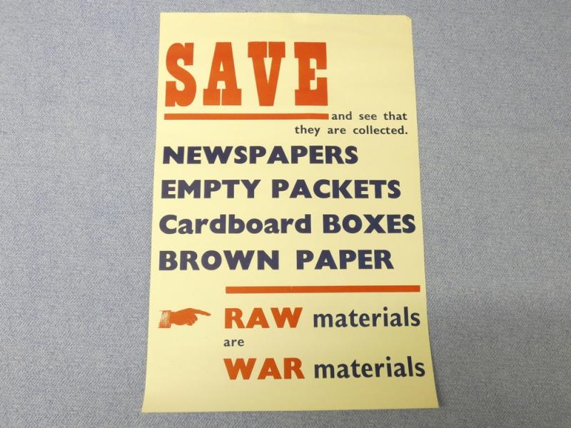 Wartime \"Save Waste\" Poster.