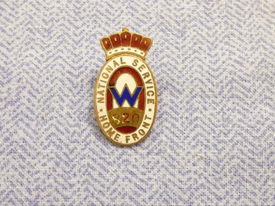 National Service Home Front Lapel Badge.