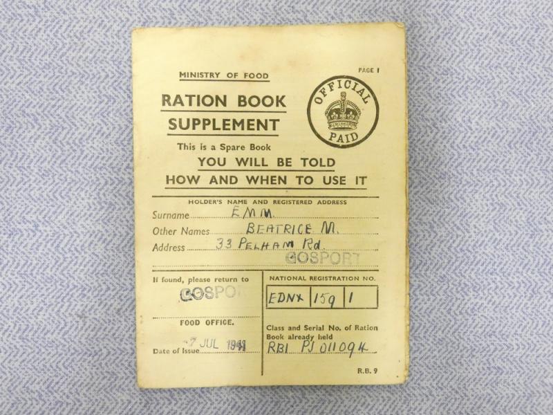 Ministry of Food - Ration Book Supplement - 1941