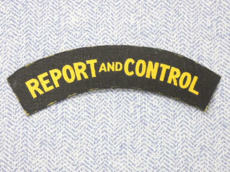 Civil Defence Printed Report and Control Shoulder Title
