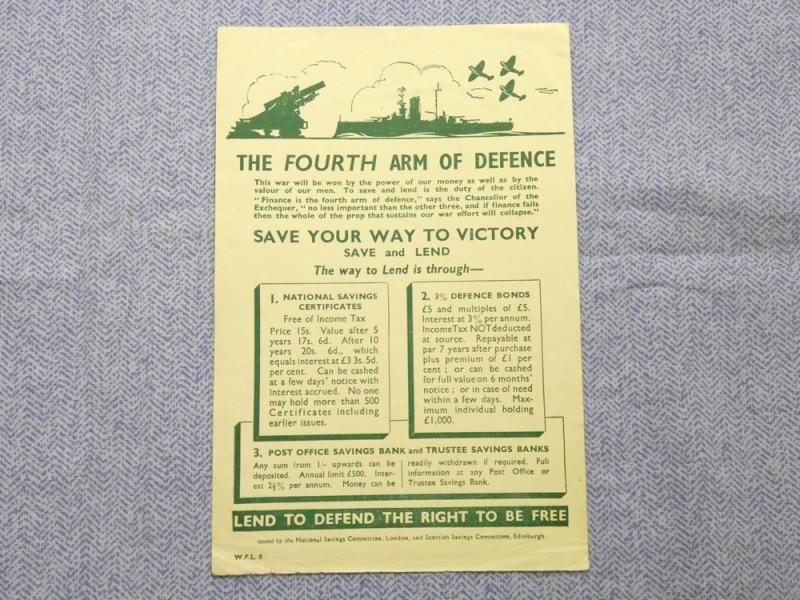 The Fourth Arm Of Defence - War Savings Leaflet.