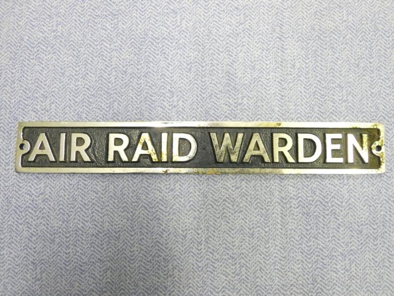 Air Raid Warden Sign.