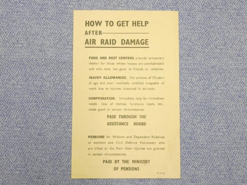 How To get Help After Air Raid Damage Leaflet.