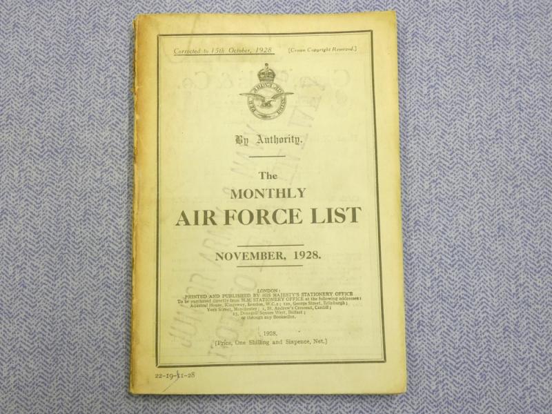 The Monthly Air Force List - November 1928.