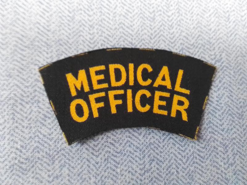 CD Printed Medical Officer Shoulder Title.